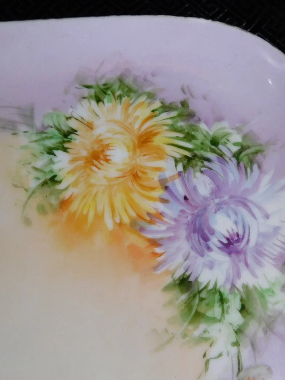 Tressemanes & Vogt Purple Floral Vanity Tray # 24780